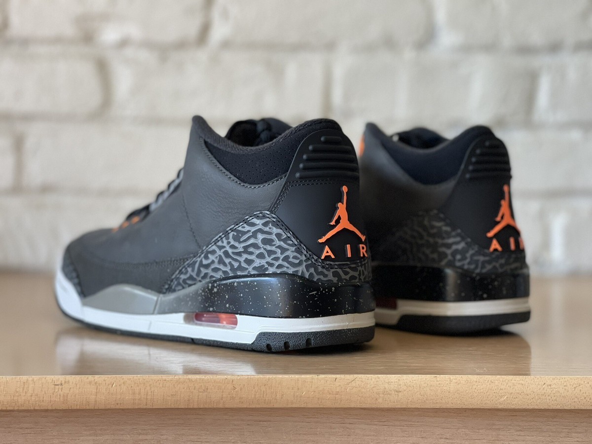 Nike Air Jordan 3 Retro Fear Pack Grey Orange Shoes CT8532-080 Men