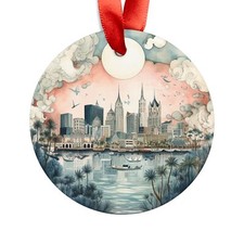 NEW ORLEANS LOUISIANA City Skyline, American Travel, Personalized Ornament Gift
