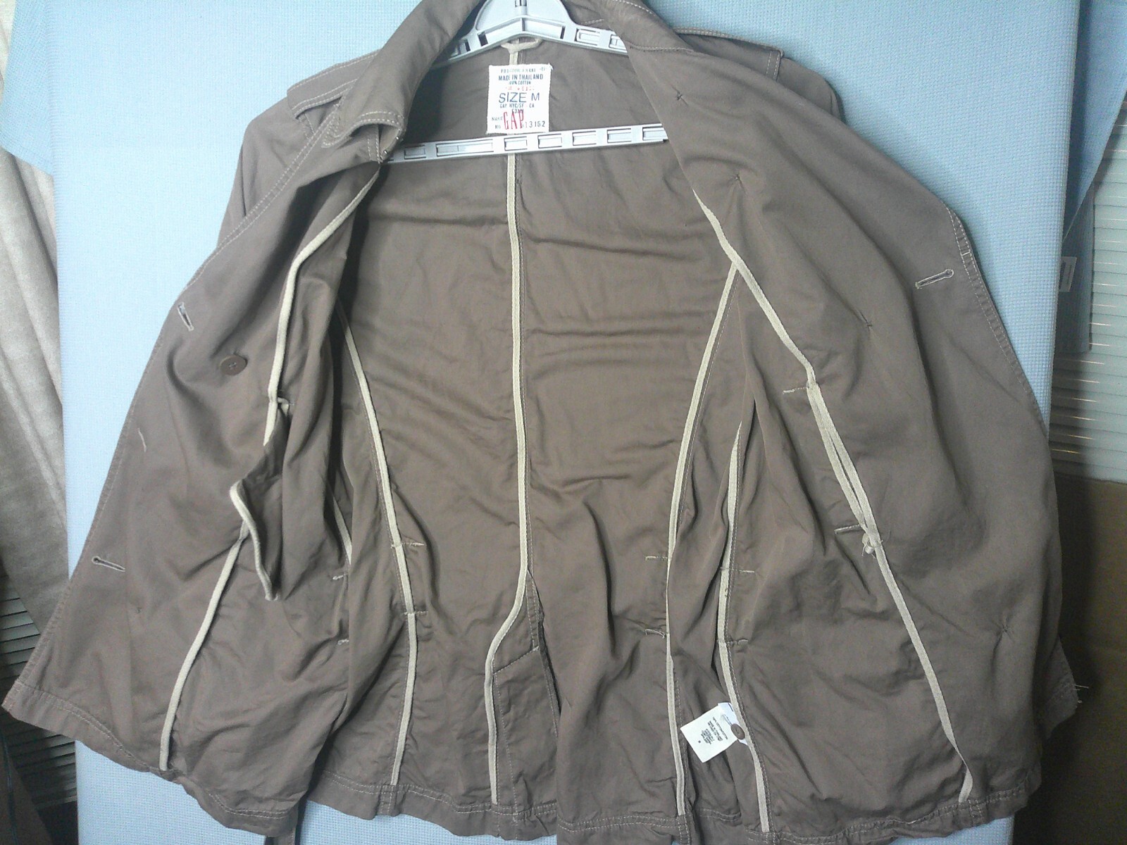 Gap Double Breasted Jacket Womens Medium Tan Belt… - image 12