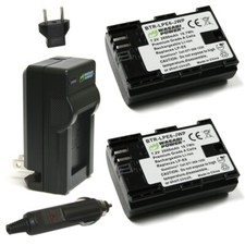 Wasabi Power Battery 2-Pack and Charger for Canon LP-E6, LP-E6N