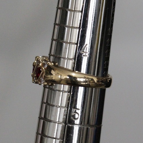 MIKIMOTO Diamond 0.3ct Ruby 0.85ct Ring US4.25 K18YG 3.8g Newly Polished 6125A - Picture 7 of 7