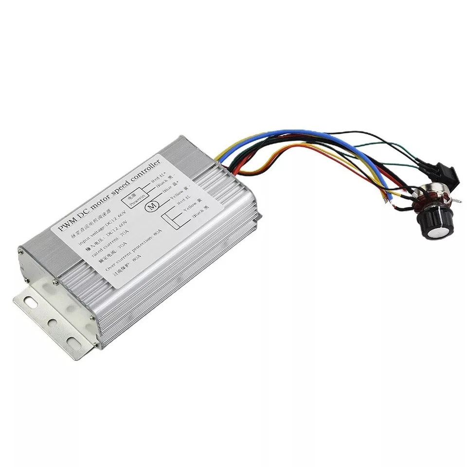 DC 12V 24V 36V 48V 70A 4000W DC Motor PWM Durable Speed Control Brush Controller - Image 4 of 4