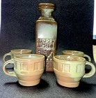 FRANKOMA Aztec Decanter (1962-76) With 4 Wagon Wheel Cups Circa (1942-88) RARE