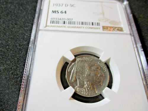 1937-D BUFFALO NICKEL NGC MS 64    007