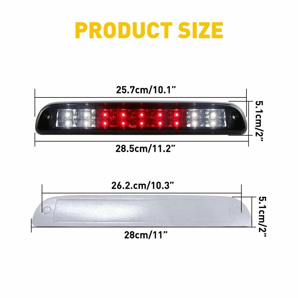 Tercera luz de freno LED negra ahumada para 99-16 Ford F250 F350 Super Duty Carg Foto 3 de 4