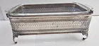 Vintage Glass Bake Bread Loaf Pan Bread 1.5 qt J522 Silverplated Stand