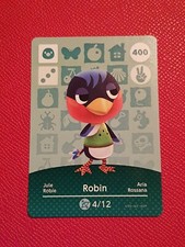 ROBIN ANIMAL CROSSING AMIIBO SERIES 4 CARD #400 TRACKED AU POST geniuine