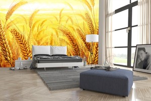 Papel Pintado Mural De Vellon Campo De Trigo Dorado 21 Paisaje Fondo De Pantalla Ebay