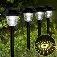 Balhvit Glass Solar Lights Outdoor, 8 Pack Super  Assorted Colors , Sizes 