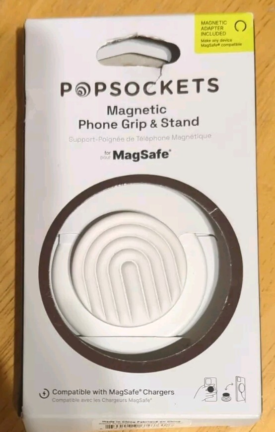 Popsocket MAGSAFE [Creme Coconut Curves] PREMIUM NEW Phone Grip Holder White-image