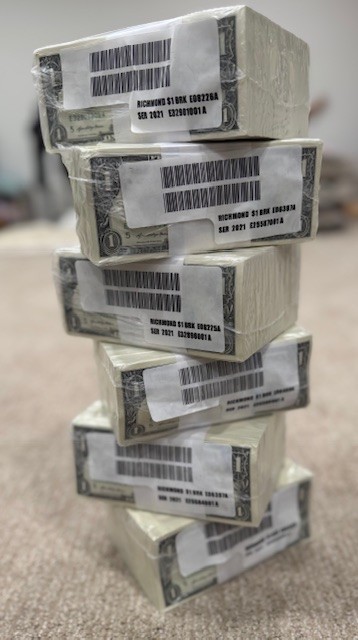 Lot of 100 NEW Uncirculated One Dollar Bills 2021 Richmond Consecutive Notes BEP