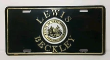 1990s New Vintage Lewis Beckley West Virginia License Plate West Virginia Seal