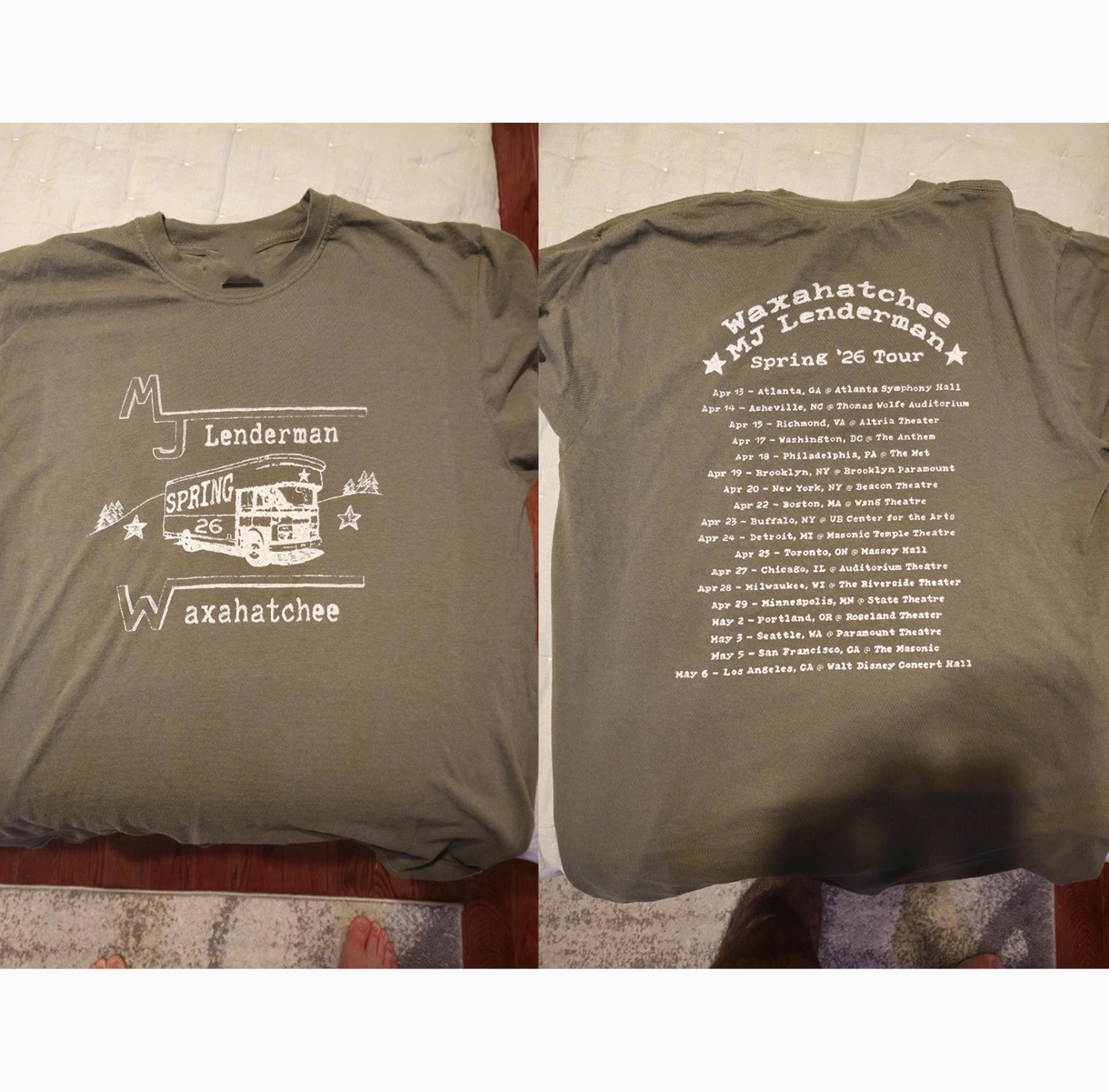 2 Sides Spring 2026 Waxahatchee MJ Lenderman tour merch T-Shirt Black