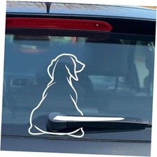 10inch Height Waterproof Rear Wiper Decal Cartoon Funny Dog Moving Tail White