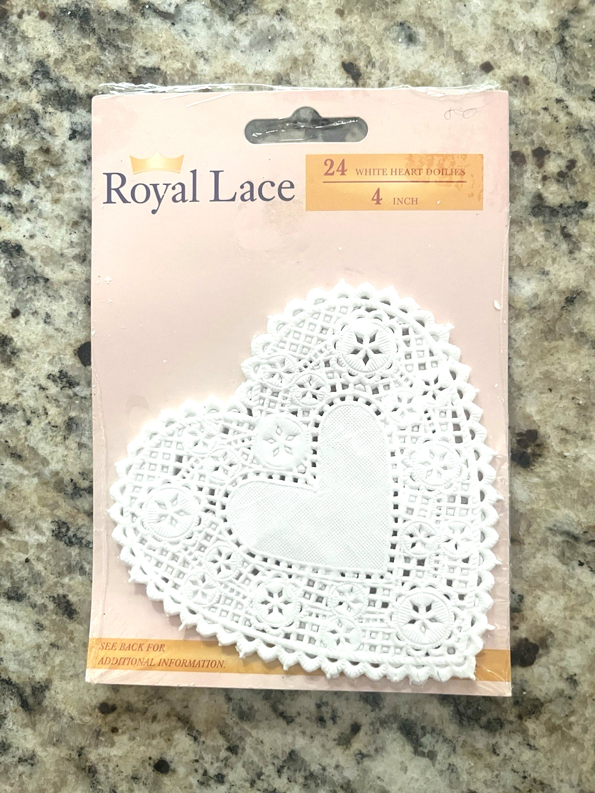 Royal Lace Craft Paper Doilies White Heart 4" Pack of 24