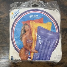 VTG 1994 Intex The Wet Set Yellow Inflatable Air Mat Pool Float NOS 72x27