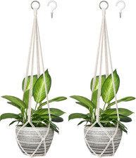 Dahey Macrame Plant Hanger Indoor Hanging Planter Basket Handmade Woven Cotton R