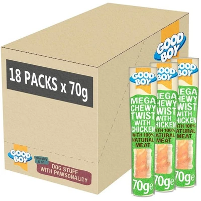 Good Boy Mega Chewy Twist Chicken With Natural Meat Dog Treat 70g