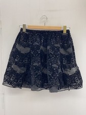 RED VALENTINO Mini Skirt 38 Silk BLK Allover Pattern Missing Inner