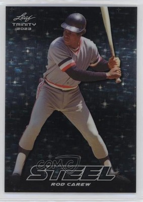 2023 Leaf Trinity Mega Box Steel Silver Stars & Dots Rod Carew #S-61 HOF