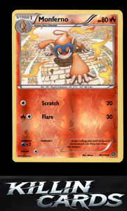 Reverse Holofoil Monferno 19/114 Pokemon Uncommon XY - Steam Siege Card NM