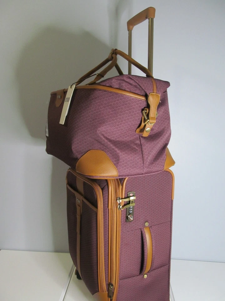Hartmann Women's Luggage 3 Piece Extended Trip Set-Burgandy & Saddle Leather-NWT - Image 3 of 4
