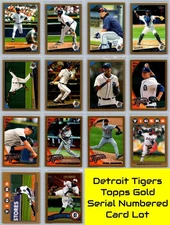 Detroit Tigers Topps Gold Serial Numbered #/2009 Baseball Card Lot (14) NM