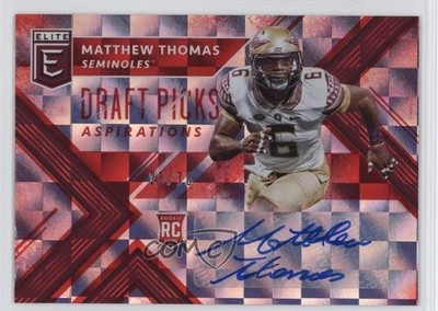 2018 Panini Elite Draft Picks Aspirations Red 25/75 Matthew Thomas Auto 1u5y