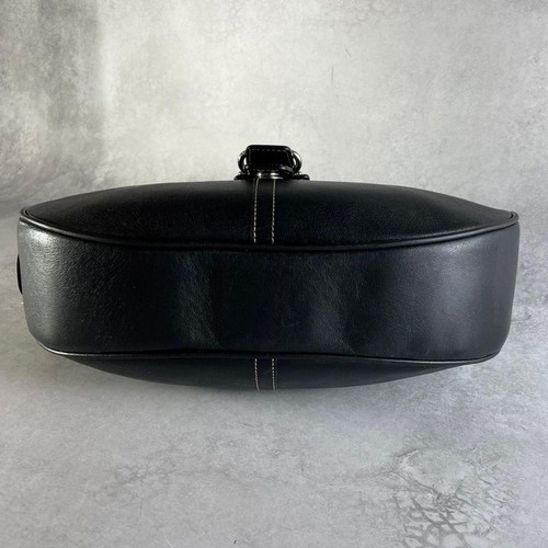 COACH Hobo Shoulder Bag Black Leather Half Moon Women's USED FROM JAPAN - Picture 6 of 10