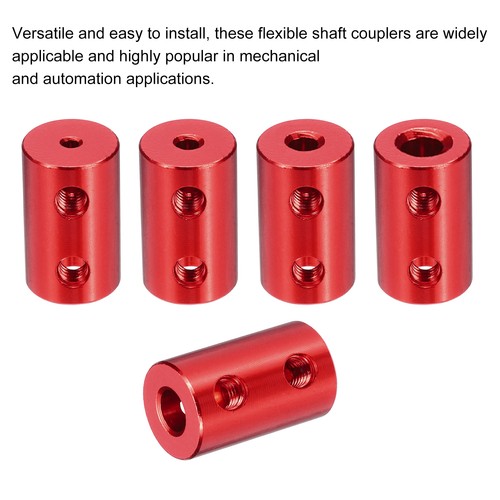 Accoppiamento a vite rigido da 5mm a 5mm accoppiatore L20mm x D12mm lega di alluminio rosso confezione da 5 - Foto 5 di 6