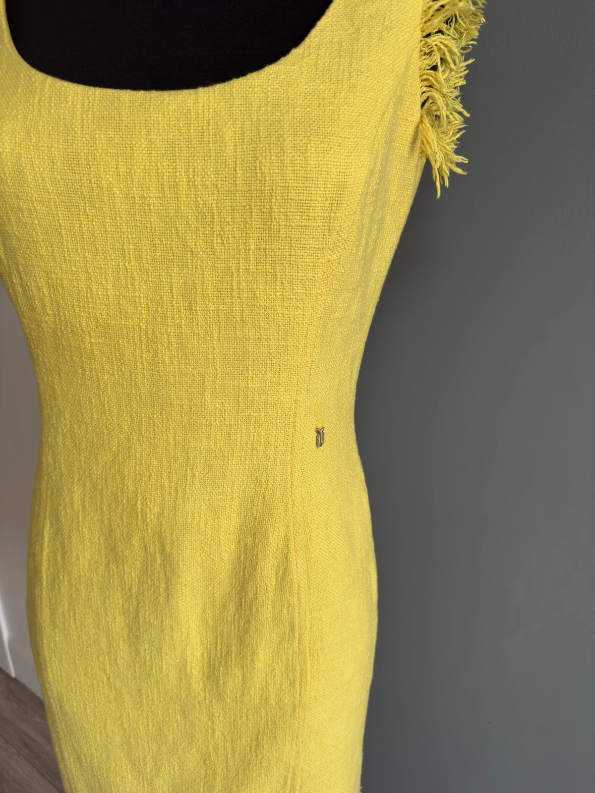 Abito Versace giallo tweed cotone taglia 48