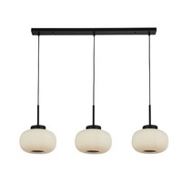 Pendelleuchte HäNgelampe Esstisch B: 104 Cm Schwarz Weiß 3-Flammig E27 Glas