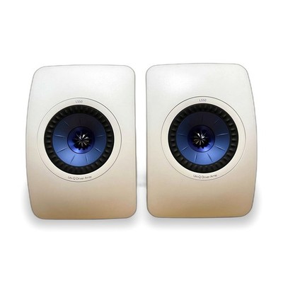 KEF LS50 Regallautsprecher Paar weiß blau Gerät mit Originalkarton Audio