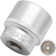 Schlüssel Steckschlüssel Nuss 34mm 12 Kant 1/2 Zoll Chrom-Vanadium