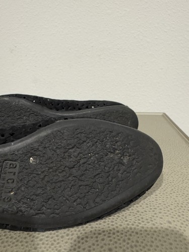 ARCHE Black Lilly Maya Nubuck Ballet Flats Women's 37 US 6 Leather Perforated - Picture 16 of 16