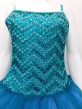 Dance Pre-Owned Costume Curtain Call  Small Adult Turquoise Ballet