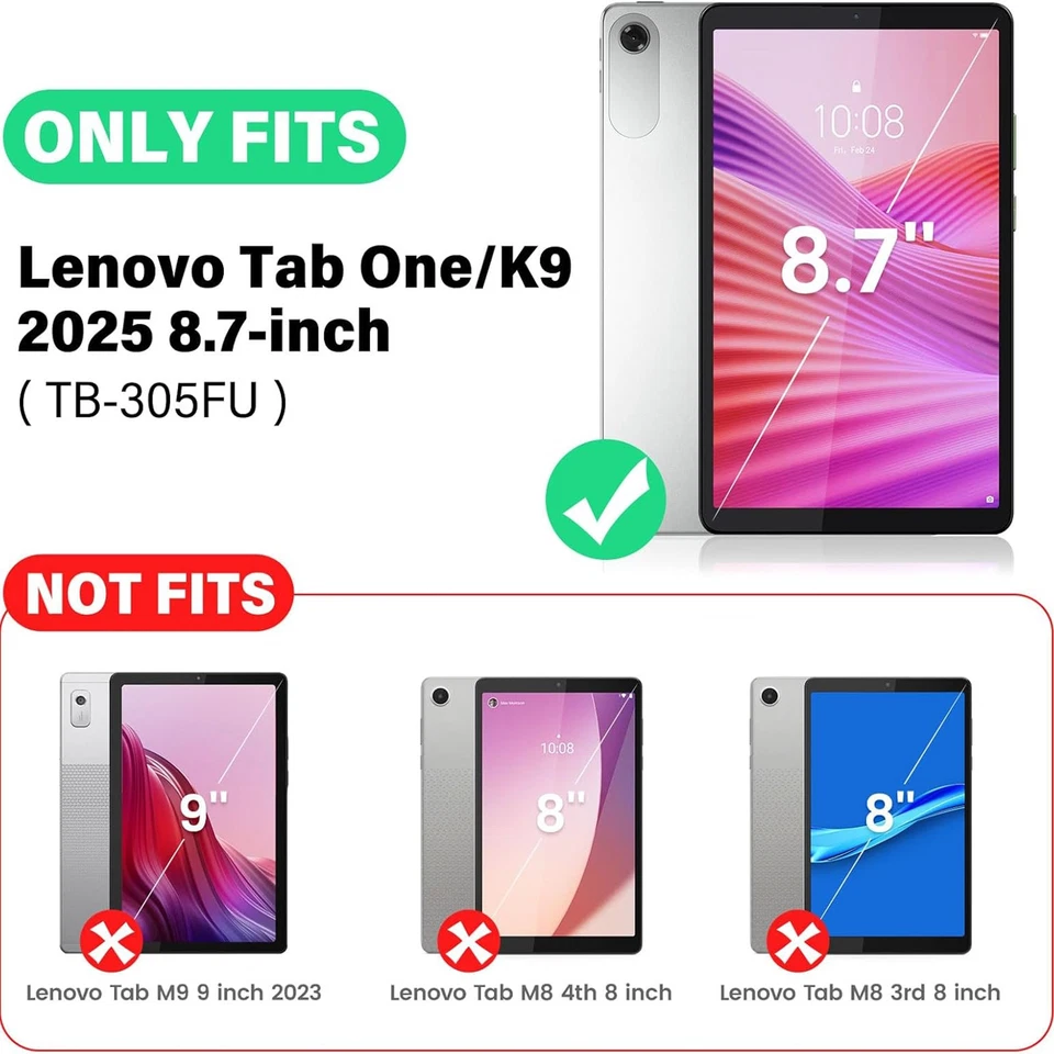 For Lenovo Tab One/Tab K9 2025 (TB-305FU) 8.7 inch Case Shockproof Kickstand - Image 2 of 4