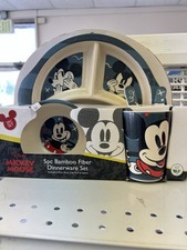 Disney Mickey Mouse 5 pc. Children  s Bamboo Fiber Dinnerware set