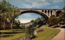 Adolphe Bridge Luxembourg vintage postcard t736