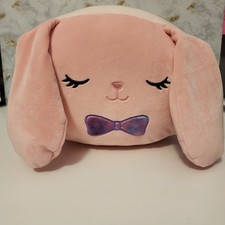 Stackable Squishmallows 12" Bop Pink Bunny with Rainbow Ombre Bowtie Plush New