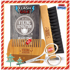Beard Grooming Kit for Men - Natural Boar Bristle Brush Beards and Mustaches