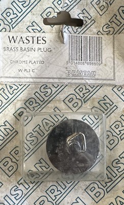 Bristain Ersatz Messing Stopfen für Stecker & Kette Waschbecken Ablauf - Chrom - Brandneu