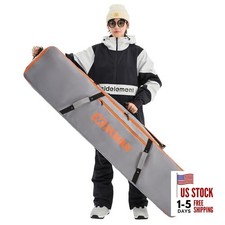 Snowboard Bag For Air Travel - Fully Padded Ski Bag Waterproof 165CM Grey