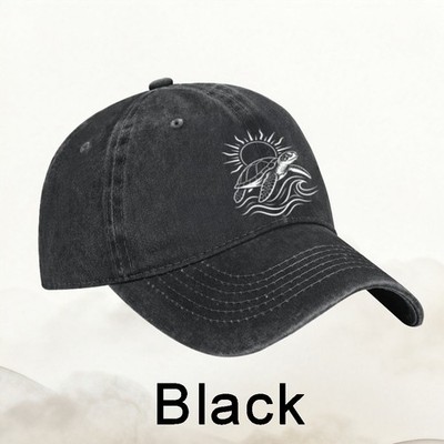 Sea Turtle Ocean Line Baseball Cap Sun Wave Dad Hat