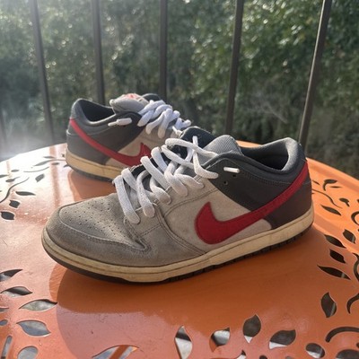 2012 Nike SB Dunk Low Pro  ''Medium Grey  Red Size 8.5 304292-064 Rare NO BOX