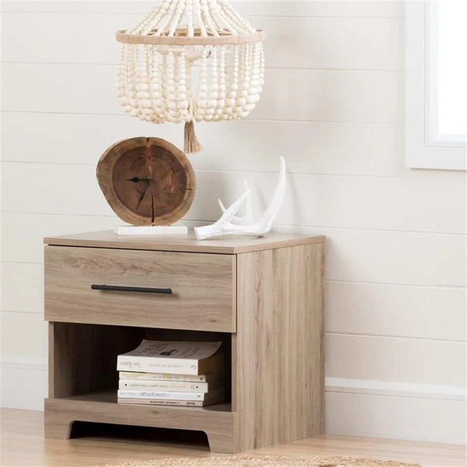 South Shore Primo 1 Drawer Nightstand in Rustic Oak - Image 2 of 4