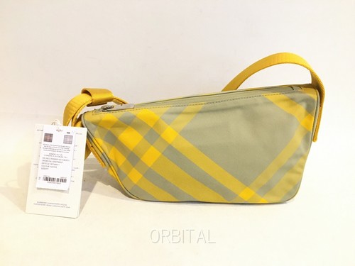 BURBERRY Shield Messenger Bag Check Nylon Shoulder Unused