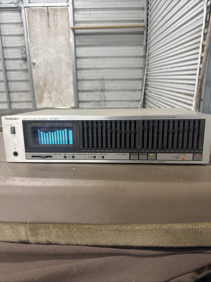 Technics Vintage Graphic Equalizer EQ Sh-8055 Silver Works 12 Band