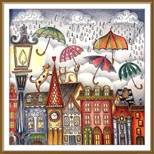 Creative Сross Stitch Embroidery Kit "Love under an umbrella" Nova Sloboda