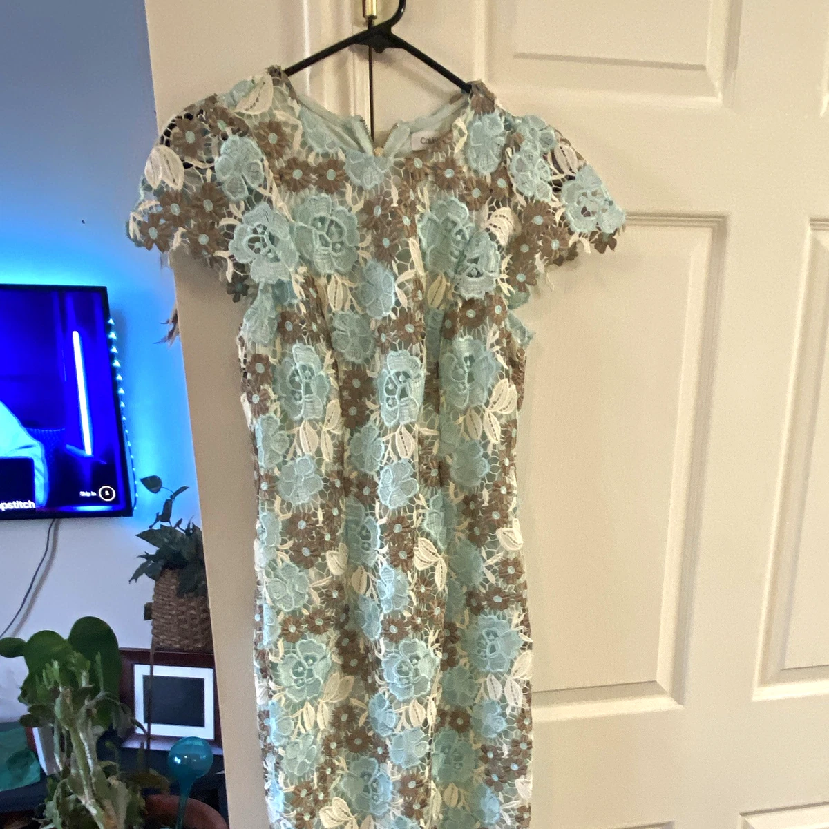 calvin klein blue lace dress Dresses for Women for sale Lightly padded collar for